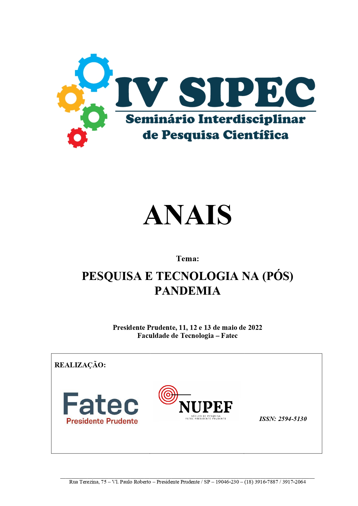 PDF) ANAIS DO IX SEMINÁRIO DE PESQUISAS EM ANDAMENTO (SPA) PGET